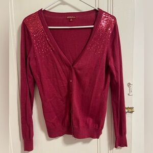 Merona Women's Cardigan Sweater - Magenta with Sequins